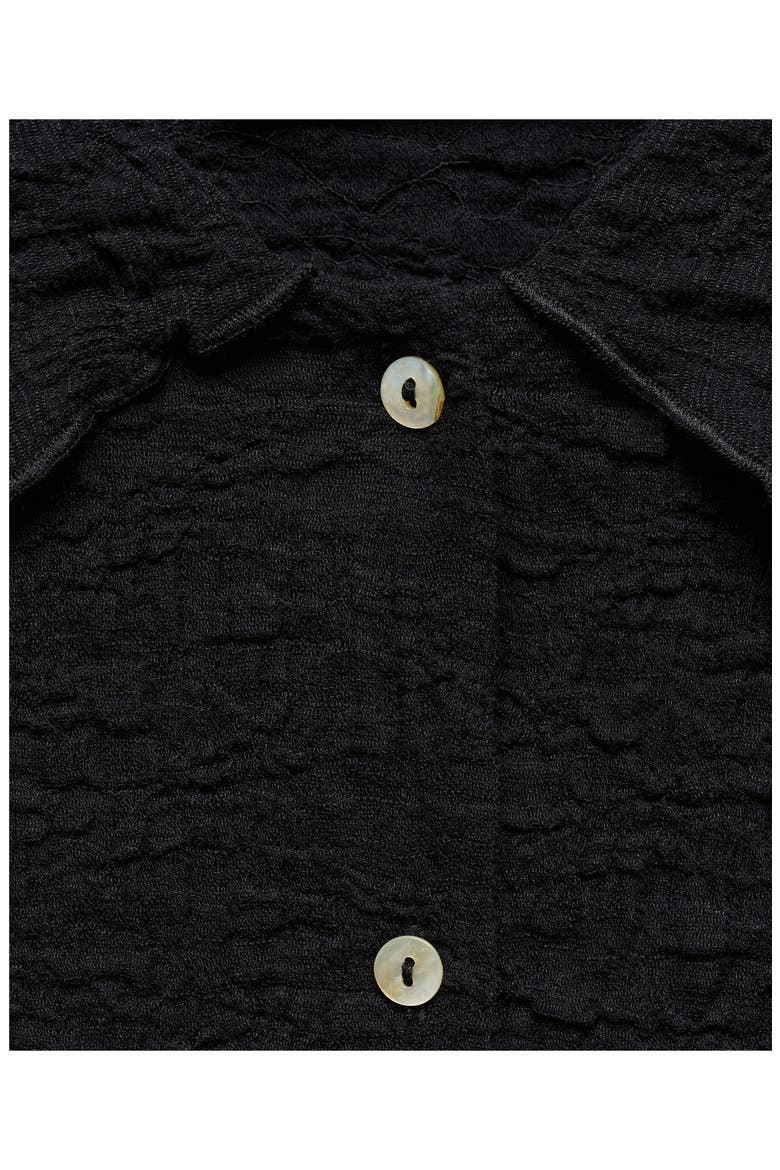 Fidela Textured Button-Up Shirt, Alternate, color, BLACK