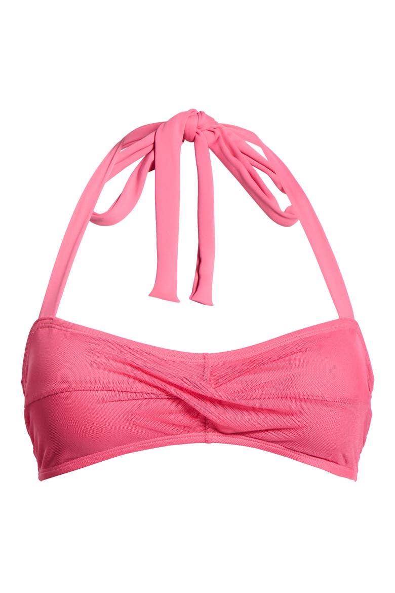Twist Front Mesh Bikini Top, Alternate, color, RASPBERRY SOLID