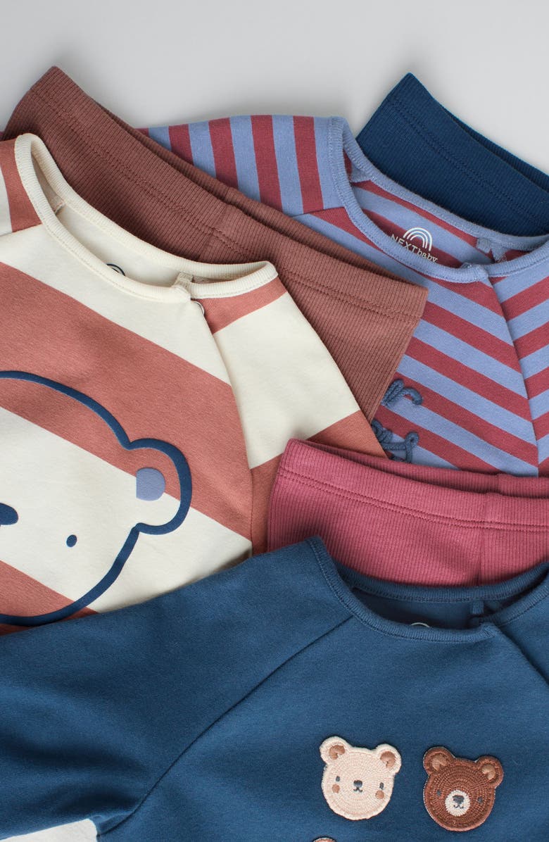 NEXT 6-Pack Assorted Long Sleeve Cotton T-Shirts & Leggings Set, Alternate, color, Blue