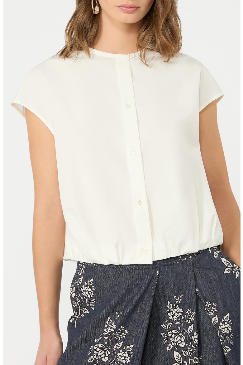 Gelatina Cap Sleeve Button-Up Shirt, Alternate, color, WHITE