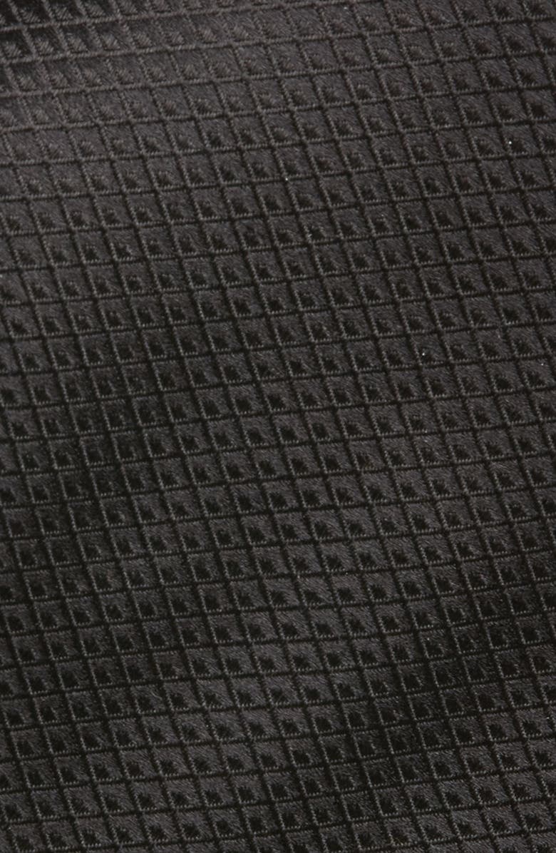 Canali Neat Silk Tie, Alternate, color, Black