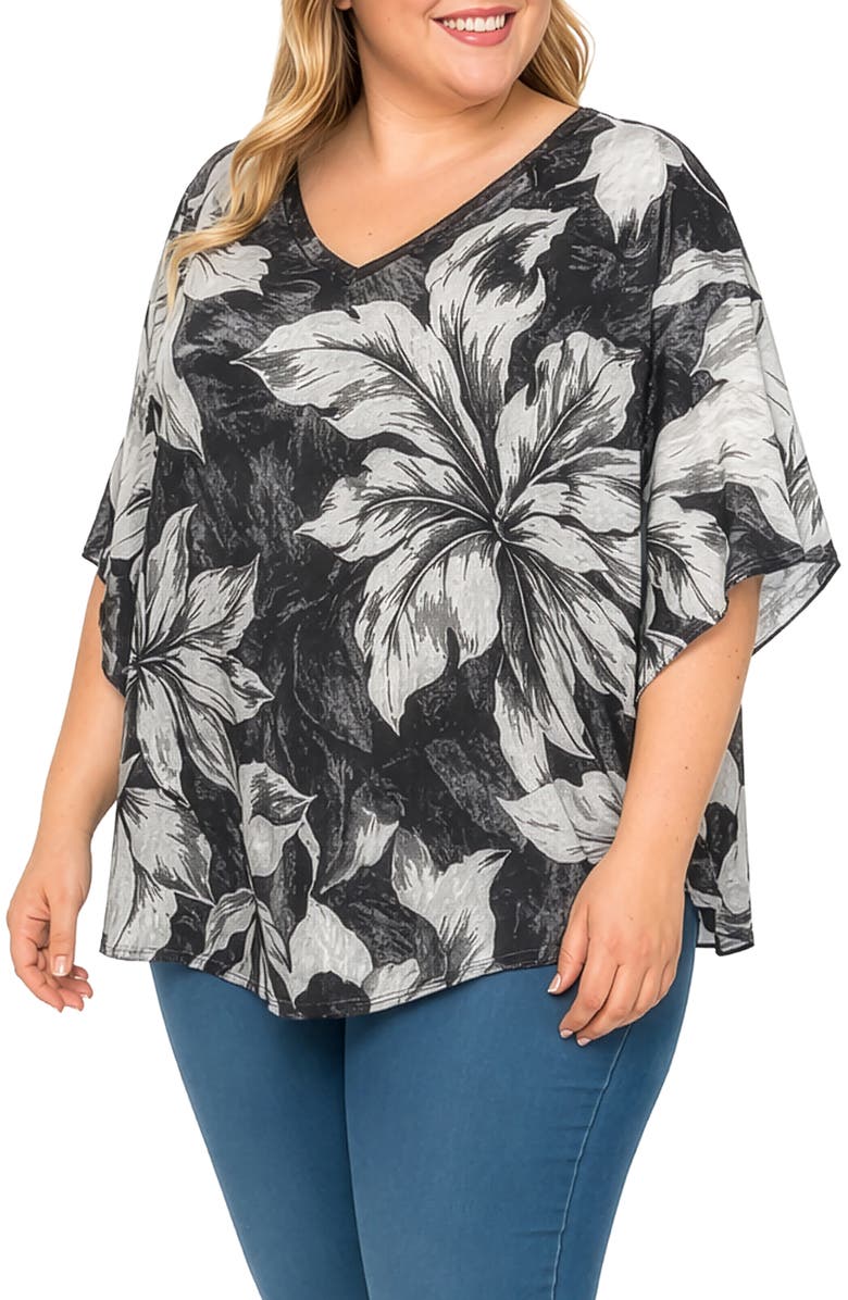 Standards 
Practices Floral Top, Alternate, color, Black Floral