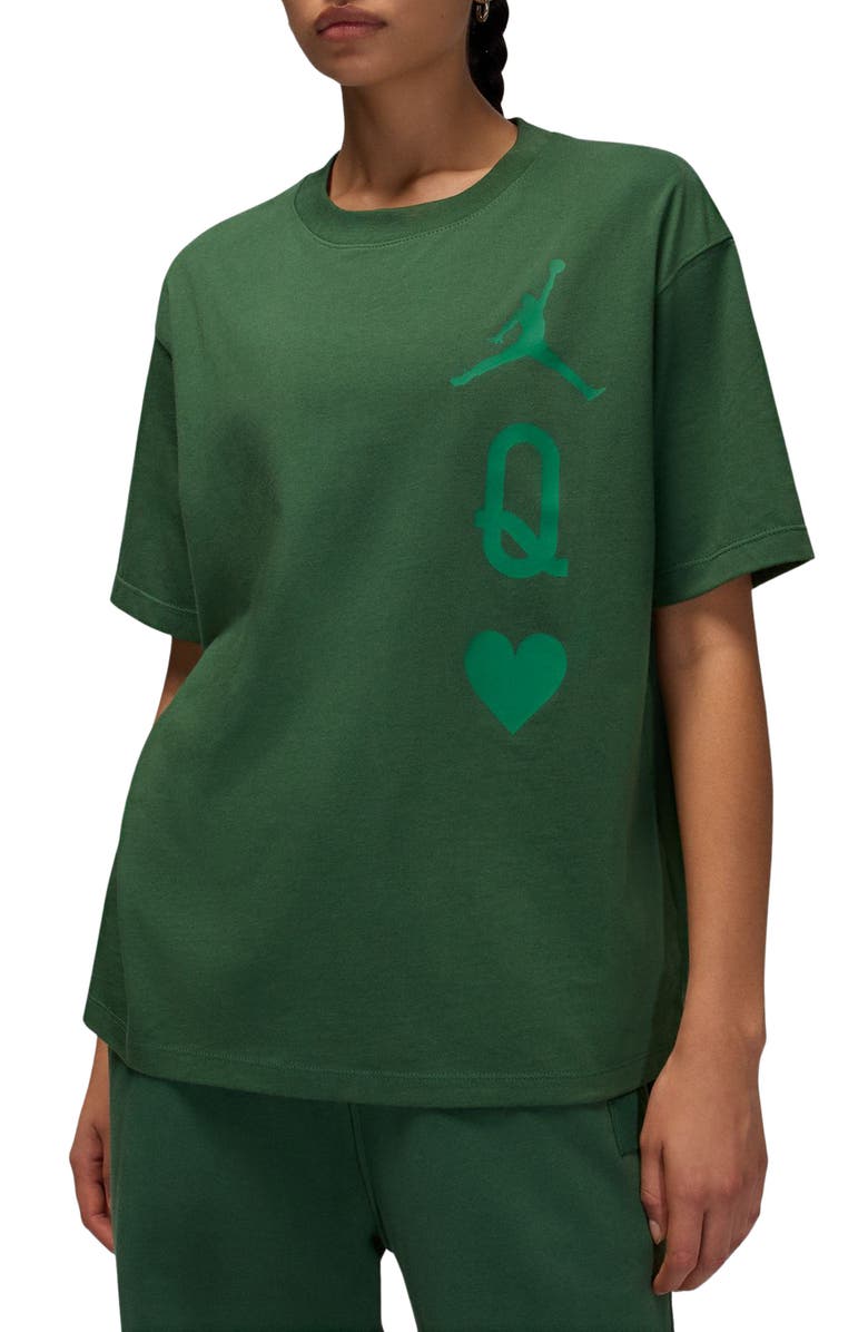 Jordan Flight Graphic Tee, Main, color, Fir/ Malachite