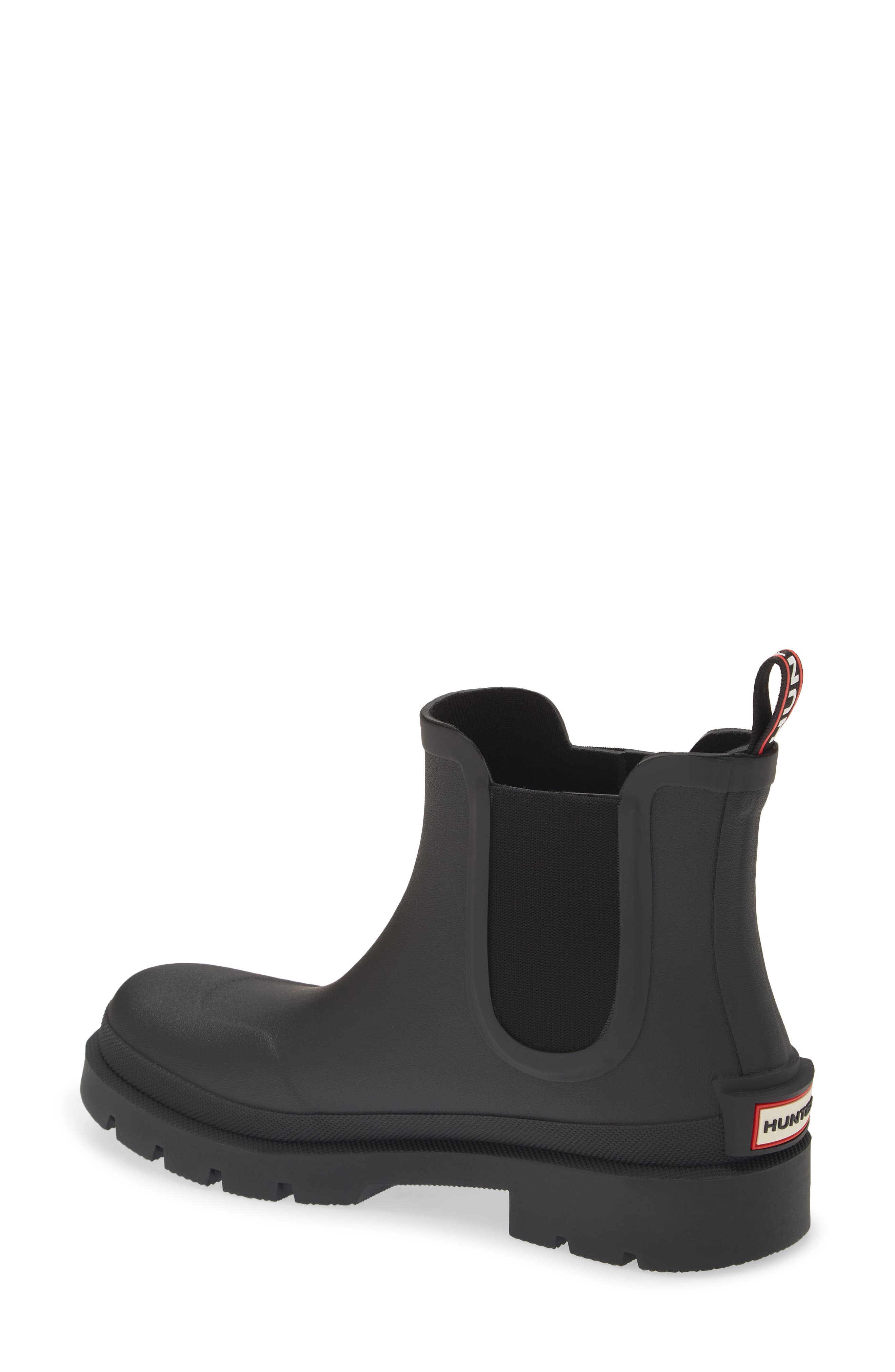Hunter Orford Insulated Waterproof Chelsea Boot, Alternate, color, Black/ Black