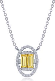 Lafonn Simulated Diamond & Simulated Canary Sapphire Pendant Necklace