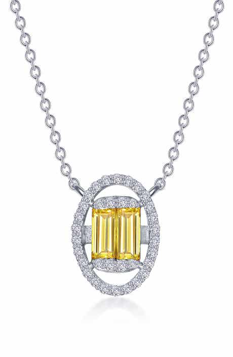 Lafonn Simulated Diamond & Simulated Canary Sapphire Pendant Necklace