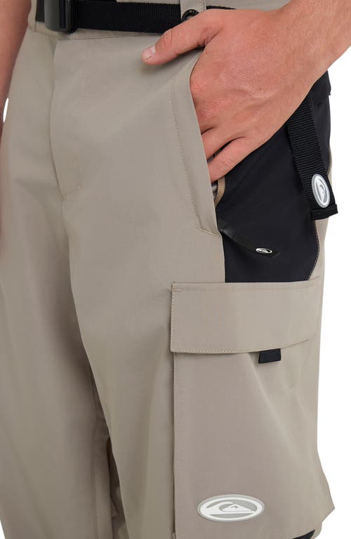 Quiksilver Snow Down Waterproof Cargo Snowboard Pants In Brown