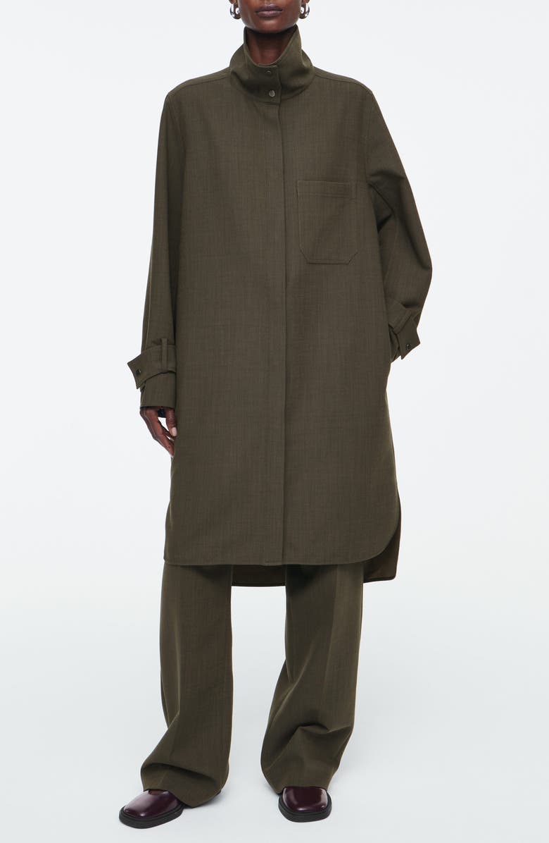 COS Stand Collar Shirtdress, Main, color,