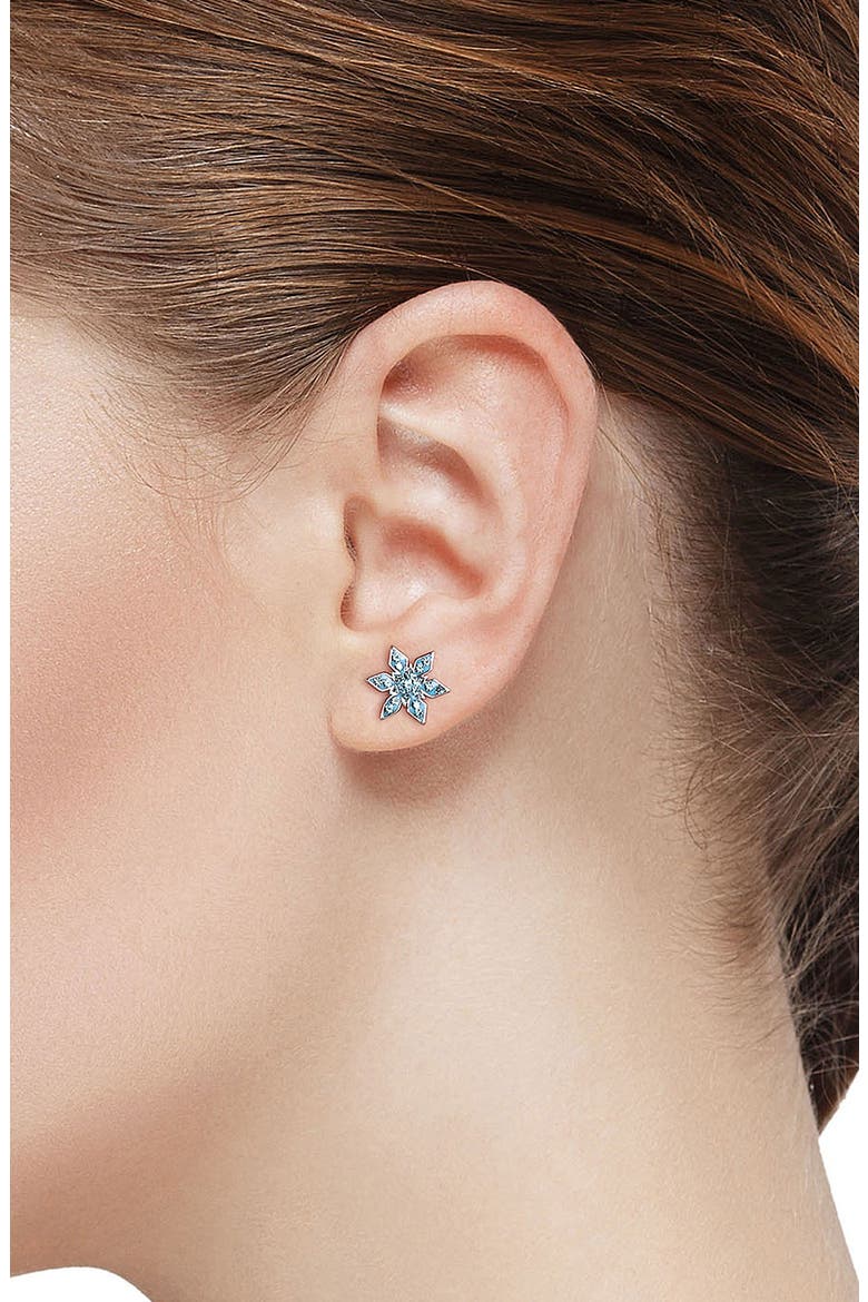 Kids' Crystal Snowflake Stud Earrings, Alternate, color, BLUE