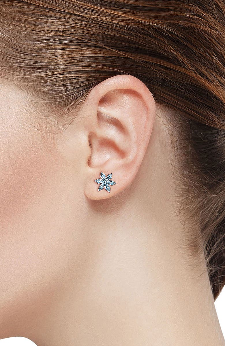 Lily Nily Kids' Crystal Snowflake Stud Earrings, Alternate, color, Blue