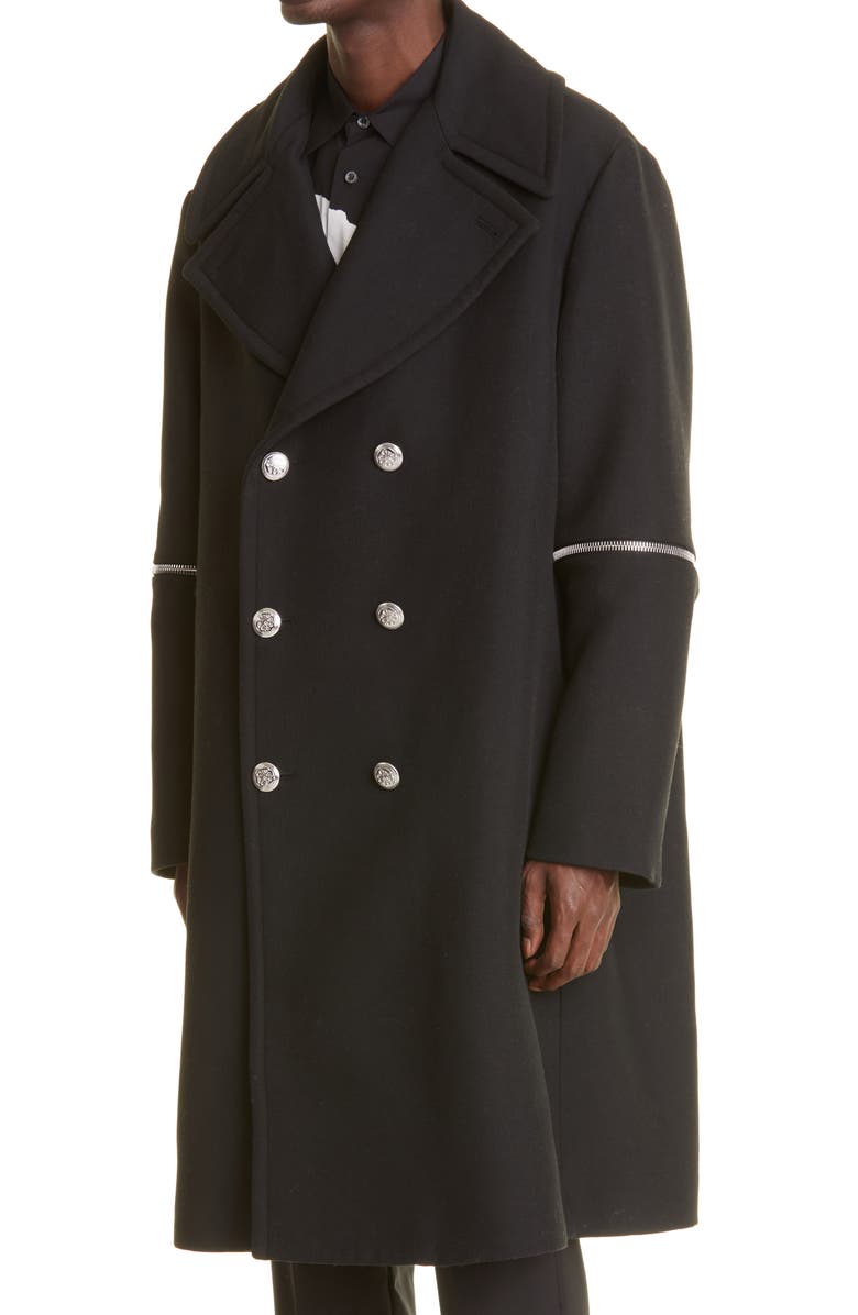 McQueen Alexander McQueen Zip Detail Military Coat, Alternate, color, 