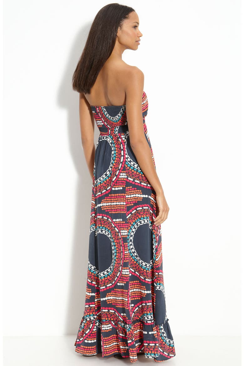 Strapless Maxi Dress, Alternate, color, SWIRL DOT PRINT