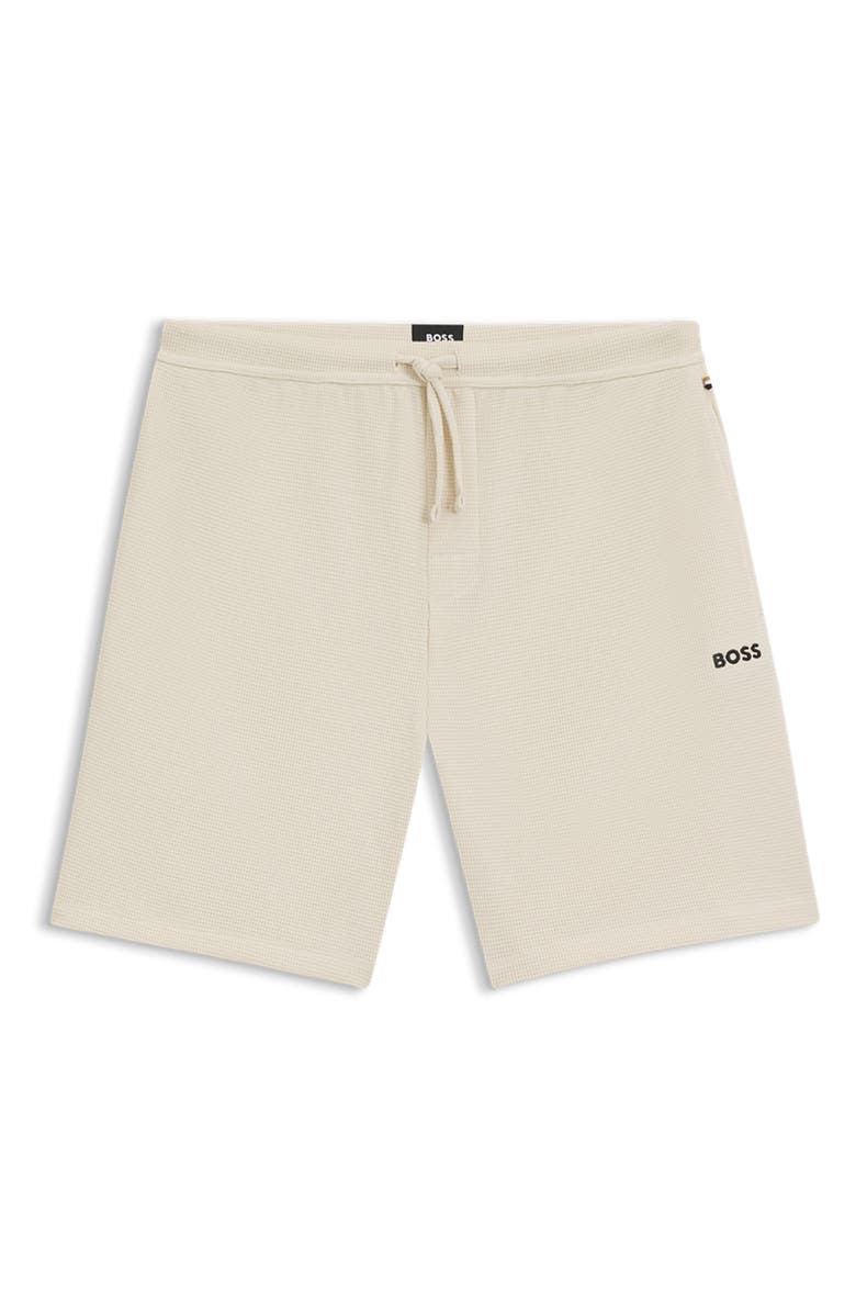 BOSS Waffle Knit Lounge Shorts, Alternate, color, Open White