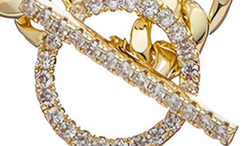 Juvell Cubic Zirconia Toggle Curb Chain Necklace In Yellow