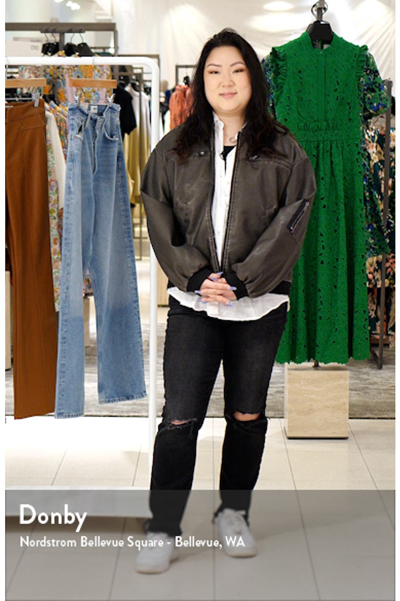 Vava Washed Faux Leather Bomber Jacket video