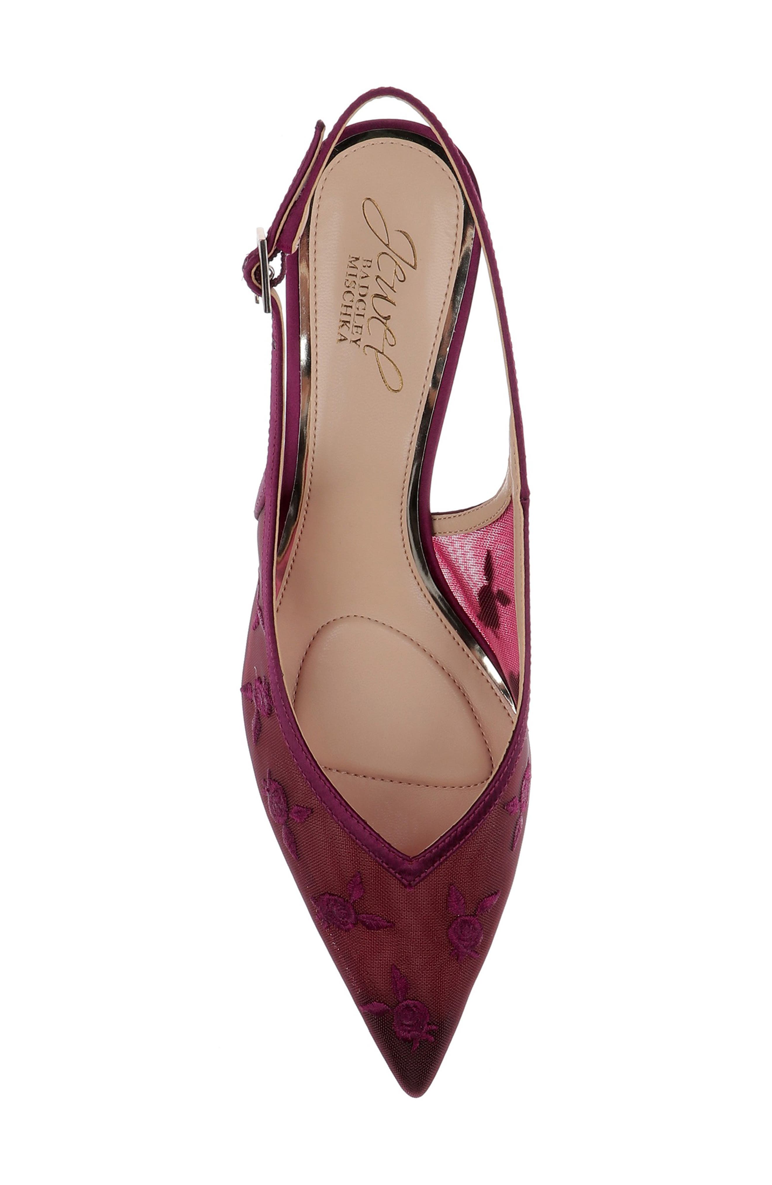 Zahra II Slingback Pointed Toe Pump, Alternate, color, WINE SATIN