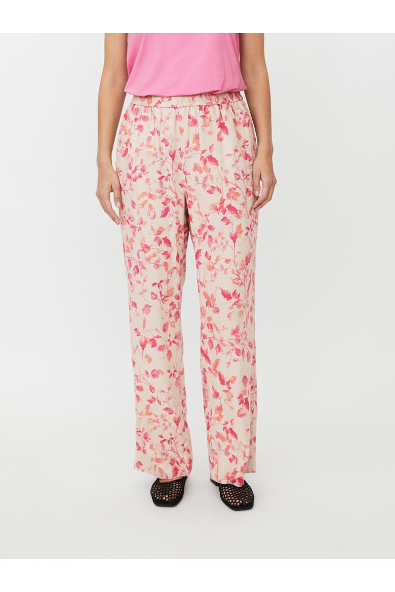 MaPeonos Floral Printed Trousers, Main, color, Carmine