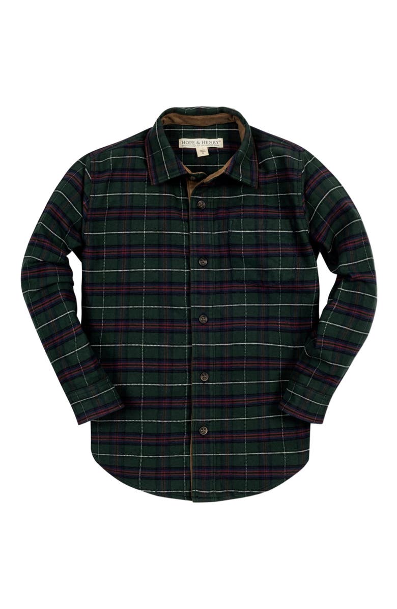 Hope & Henry Baby Boys' Organic Flannel Shirt with Suede, Infant, Main, color,