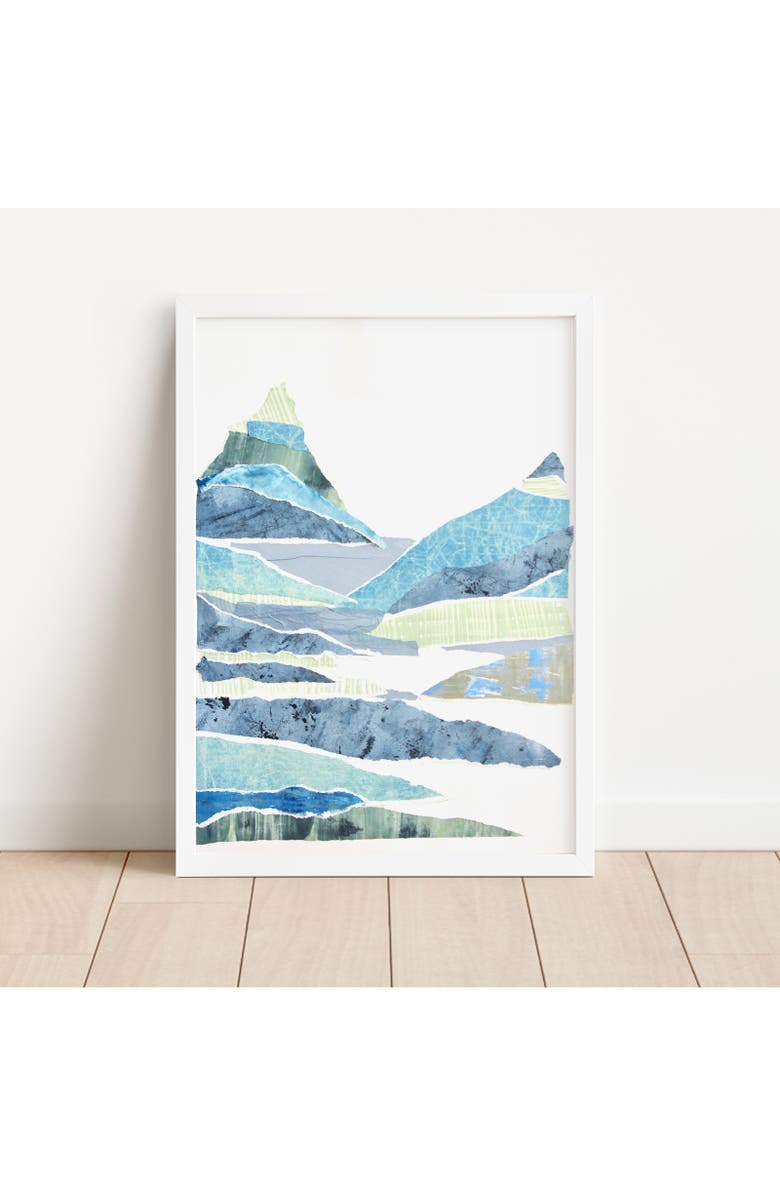 Artxtiles Layered Mountain Small Framed Print, Alternate, color, Blue