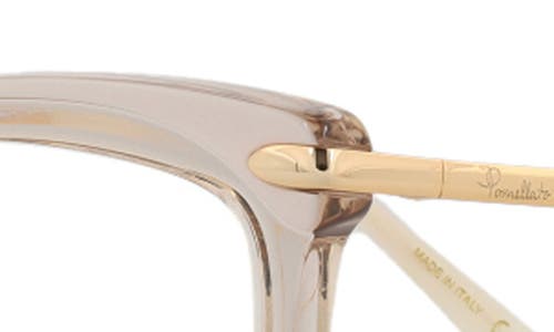 Pomellato Novelty 52mm Square Optical Glasses In Beige Gold Transparent