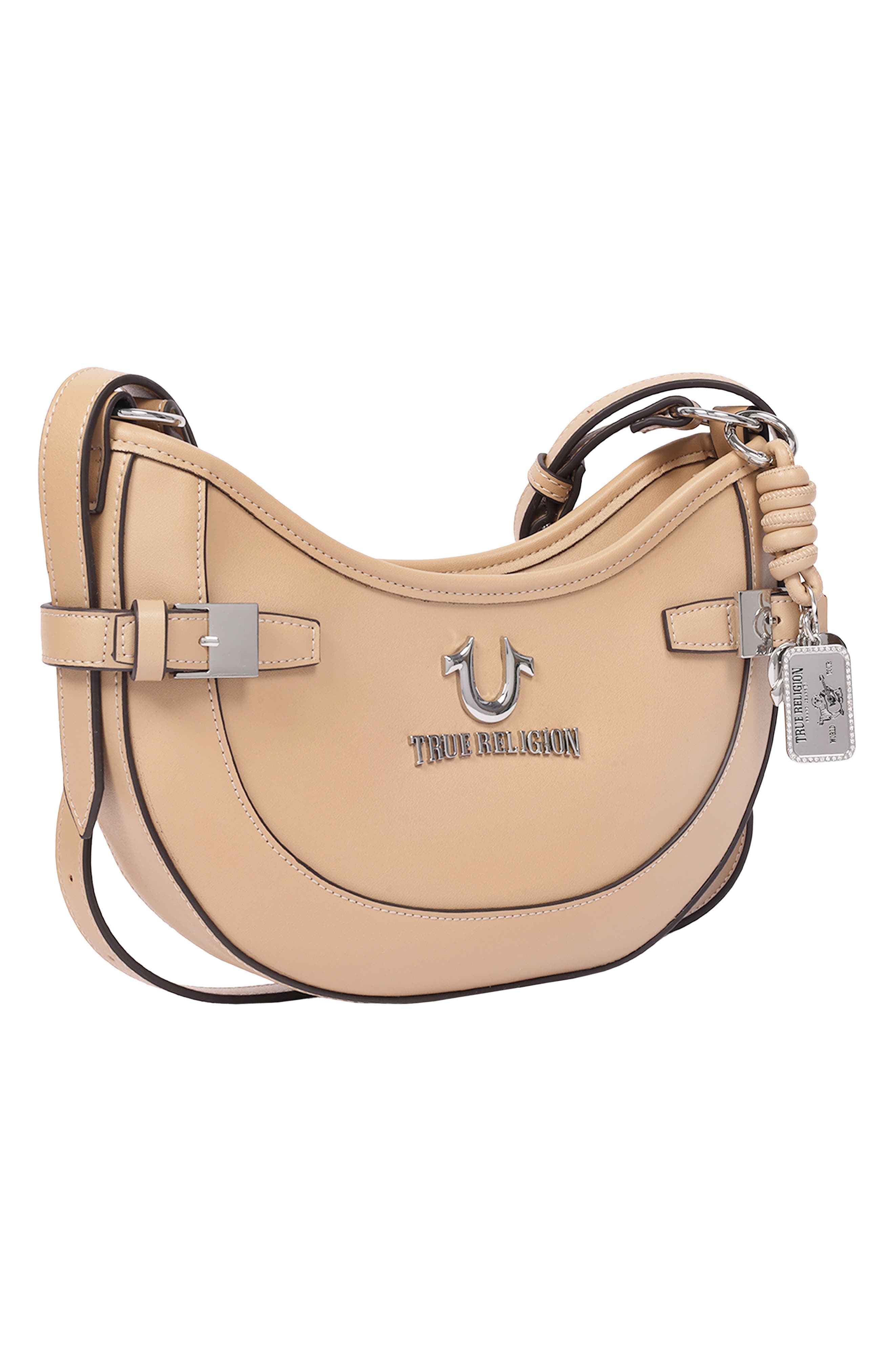 Blake Belted Faux Leather Hobo, Alternate, color, TAN