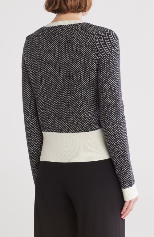 Calvin Klein Chevron Sweater Cardigan In Multi