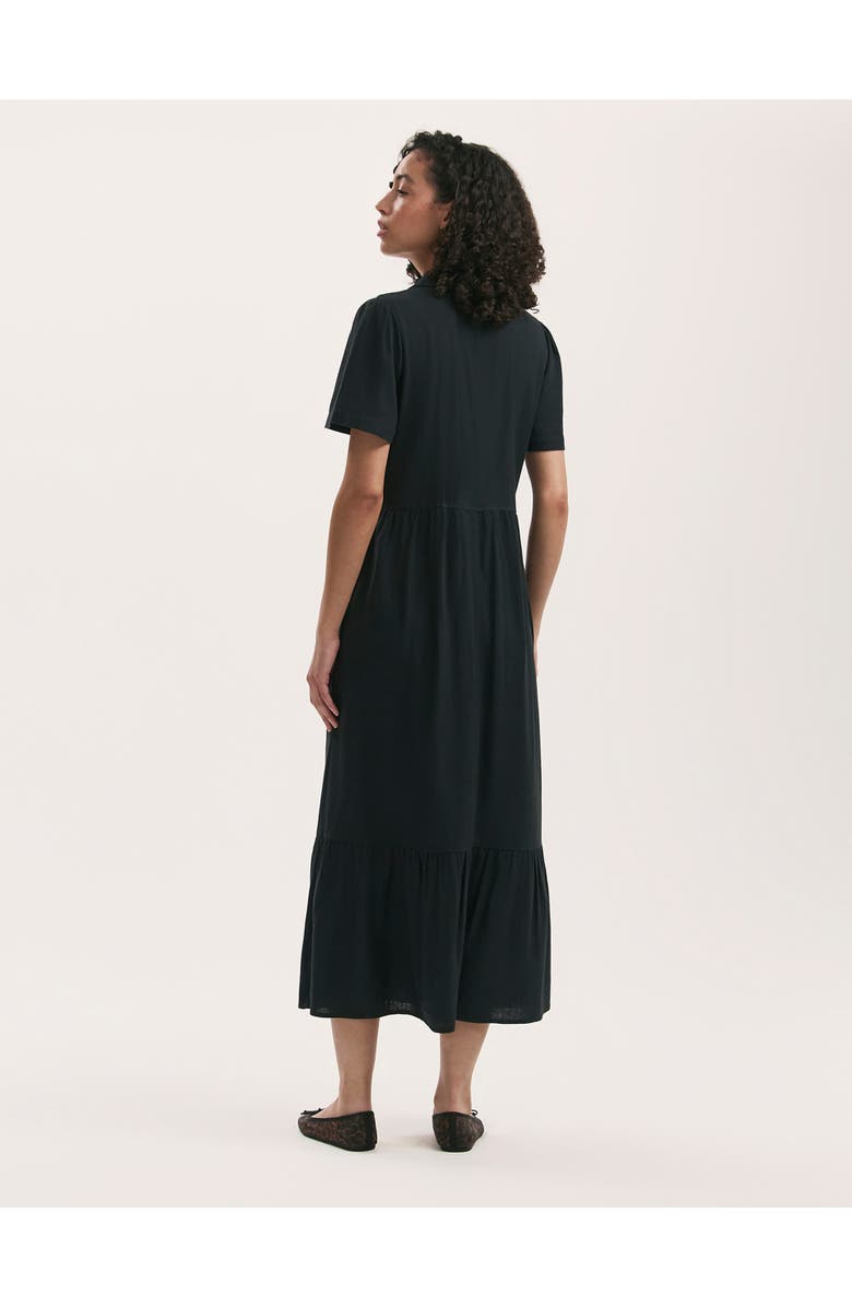 Finery London Tania Linen Blend Midi Shirt Dress, Alternate, color, Black