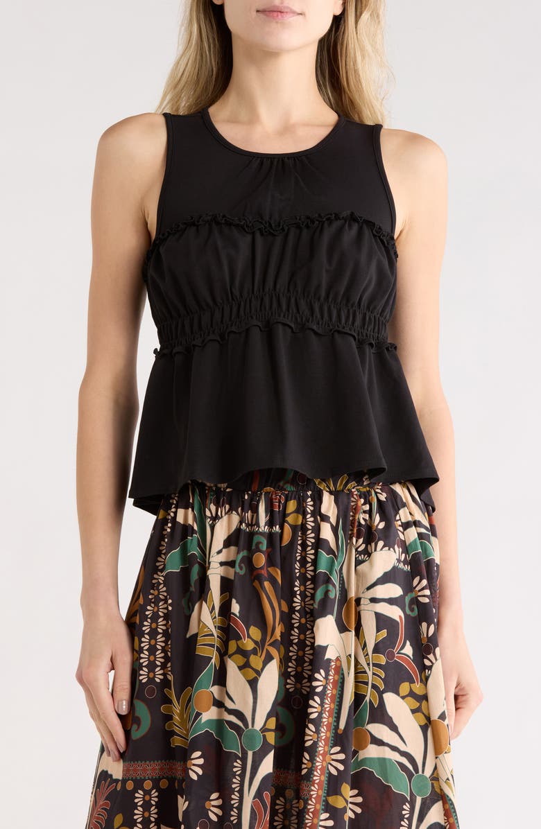 EDIT by JASON WU Shirred Babydoll Top, Main, color, Black