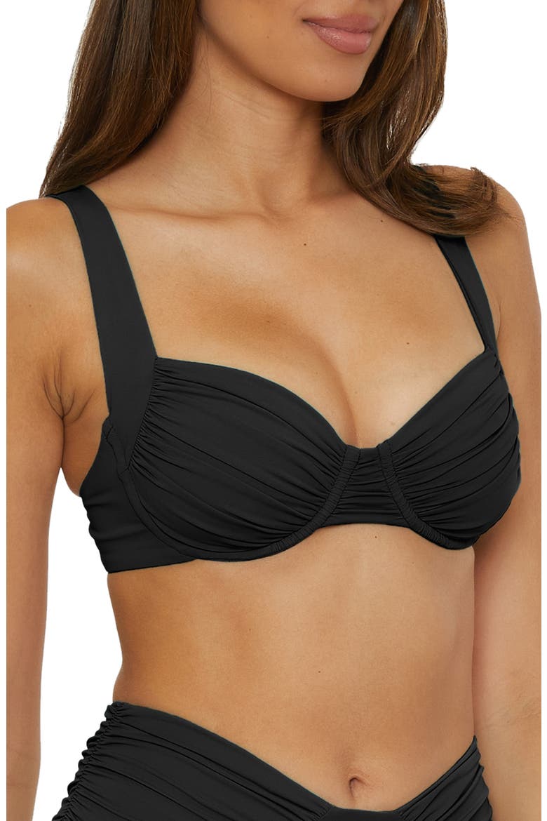 Color Code Underwire Bikini Top, Alternate, color, BLACK