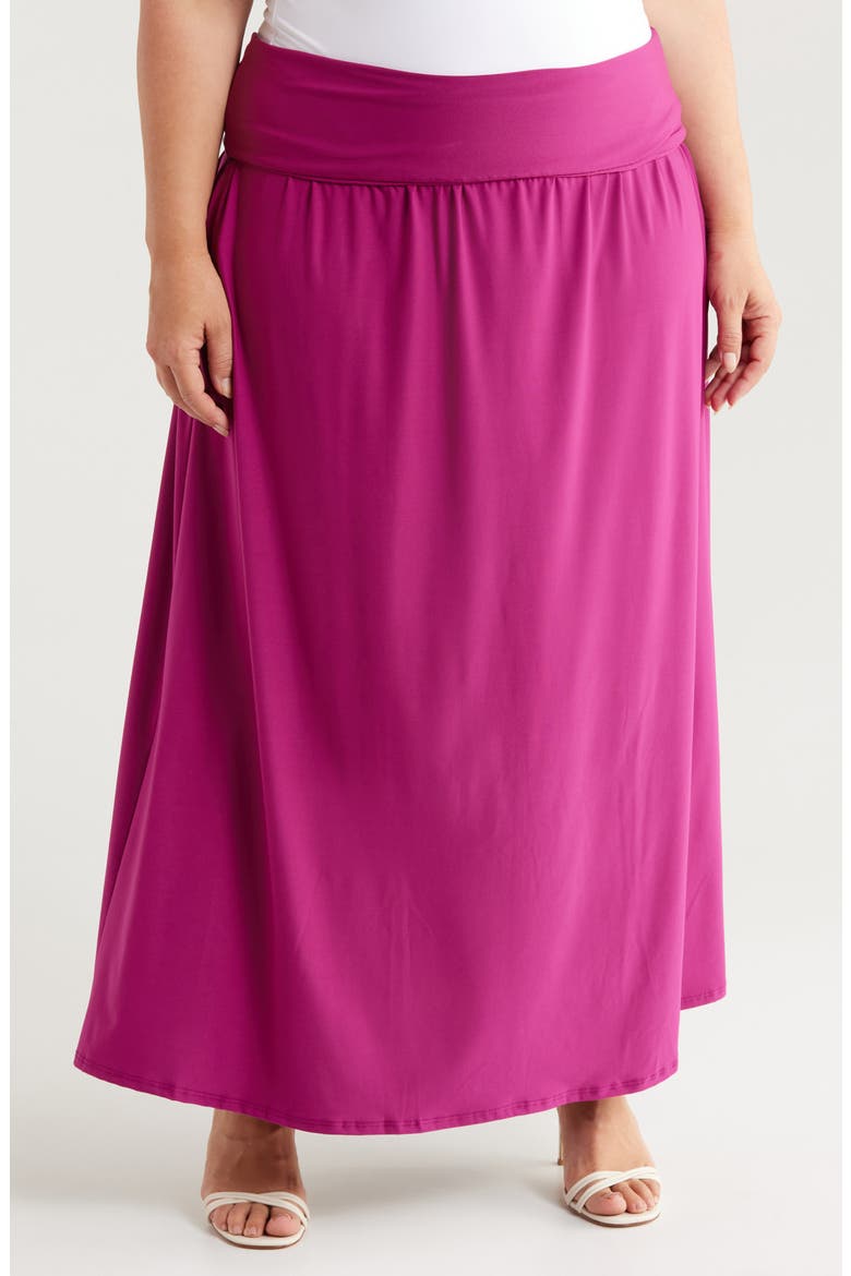 Foldover Maxi Skirt, Main, color, MAGENTA
