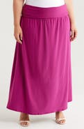 24seven Comfort Apparel Foldover Maxi Skirt