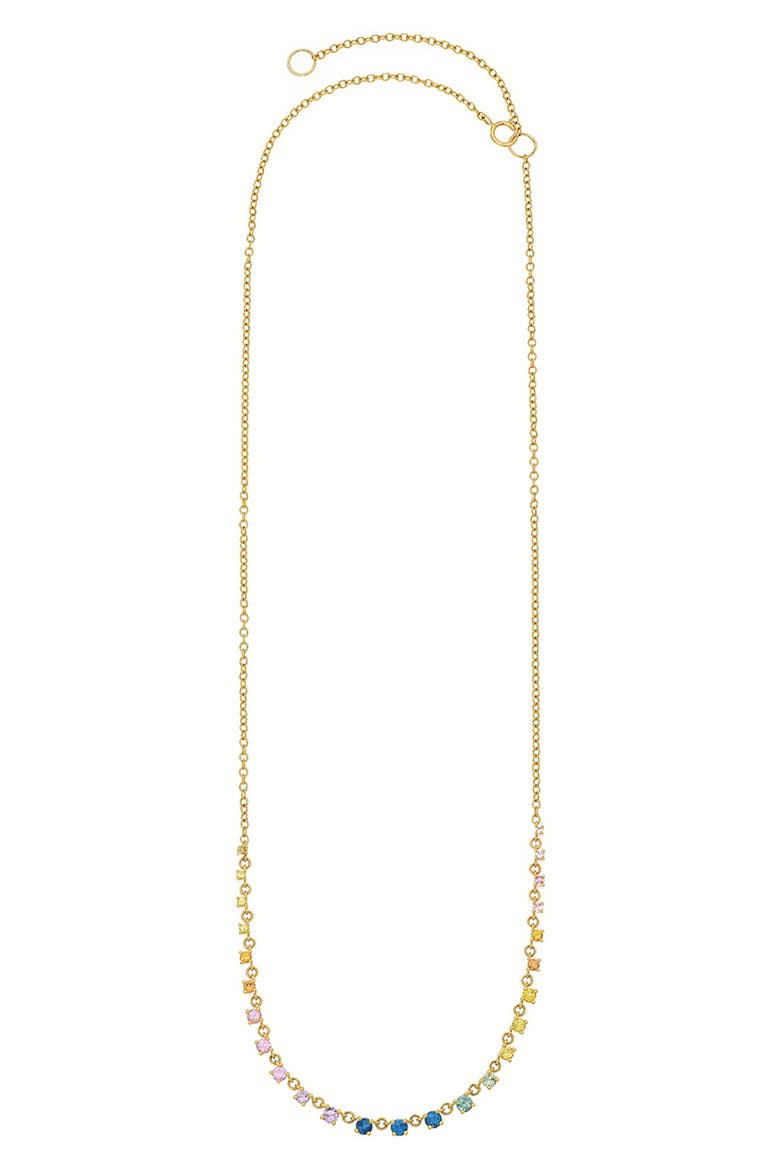 Mylene 18k Gold Rainbow Sapphire Necklace, Main, color, 18K YELLOW GOLD
