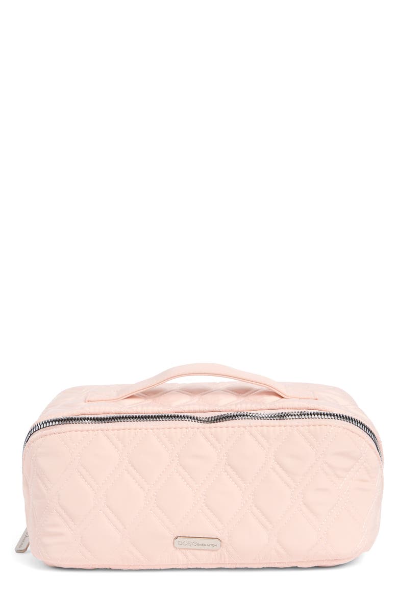 Quilt Fold Out Zip Case, Main, color, ROSE