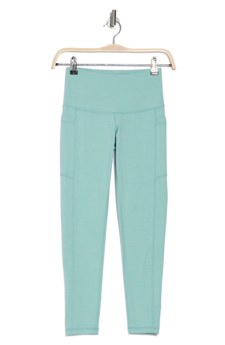 Z by Zella Perform High Waist Heather 7/8 Pocket Leggings, Alternate, color, Teal Aquifer