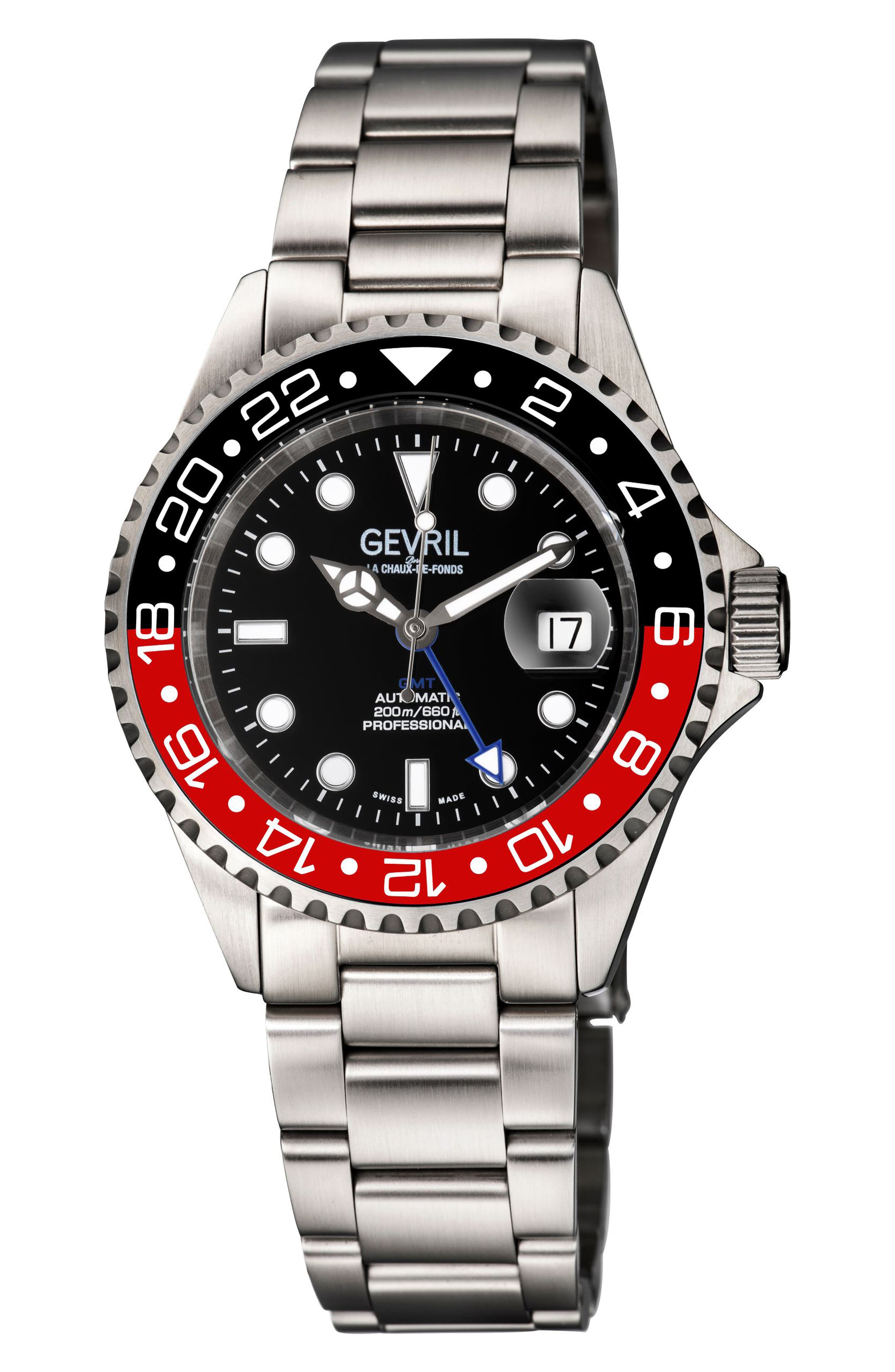 GEVRIL Wall Street Bracelet Watch, 43mm