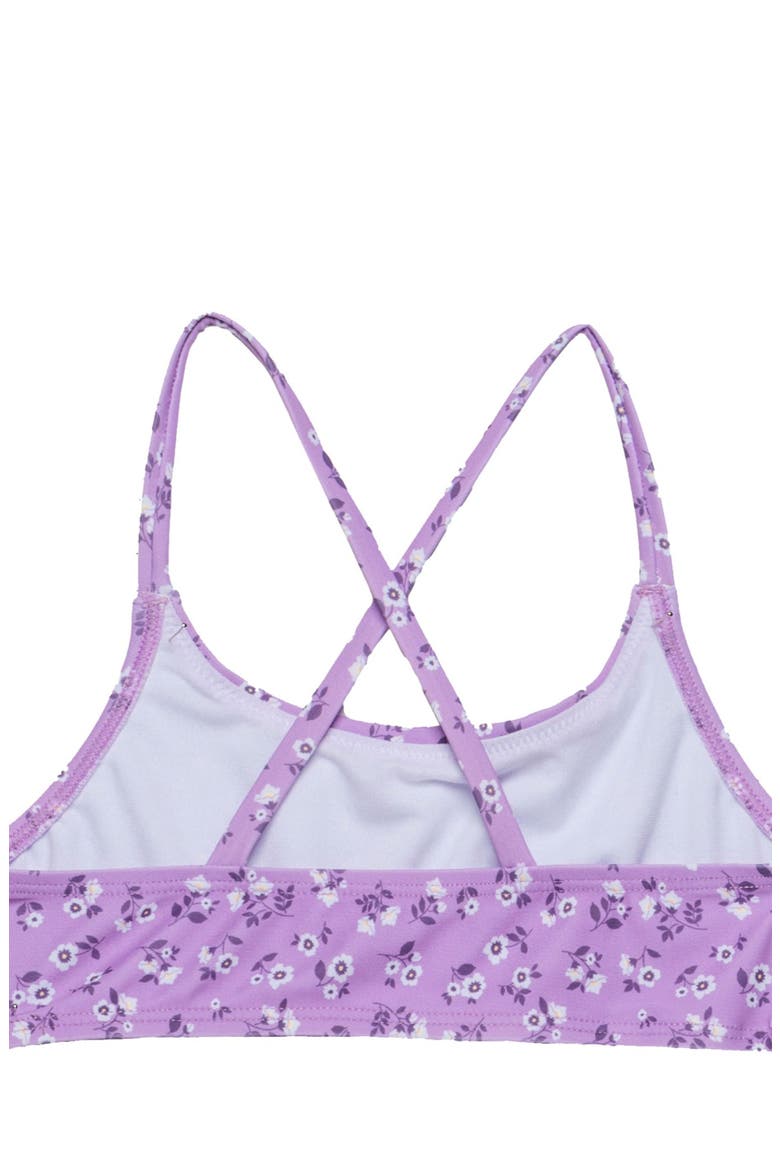 Ditsy Floral Criss Cross Strap Swim Set, Alternate, color, Violet
