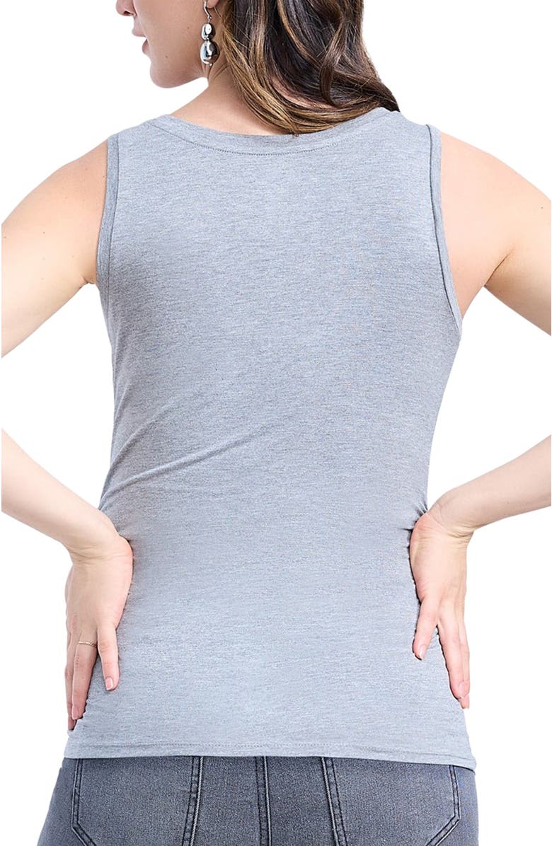 MOTHERHOOD MATERNITY Scoop Neck Side-Ruched Maternity Tank Top - 2 Pack, Alternate, color, Black & Grey