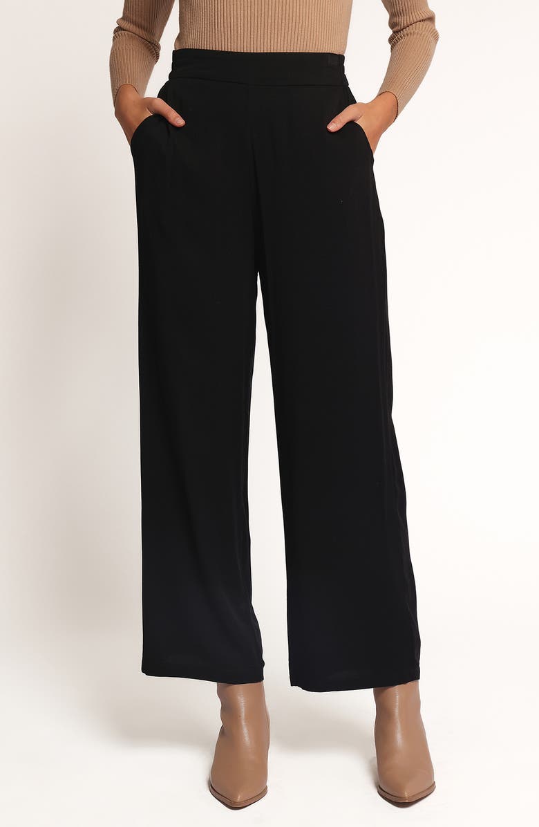 Petal & Pup Rissa Wide Leg Pants, Main, color, Black