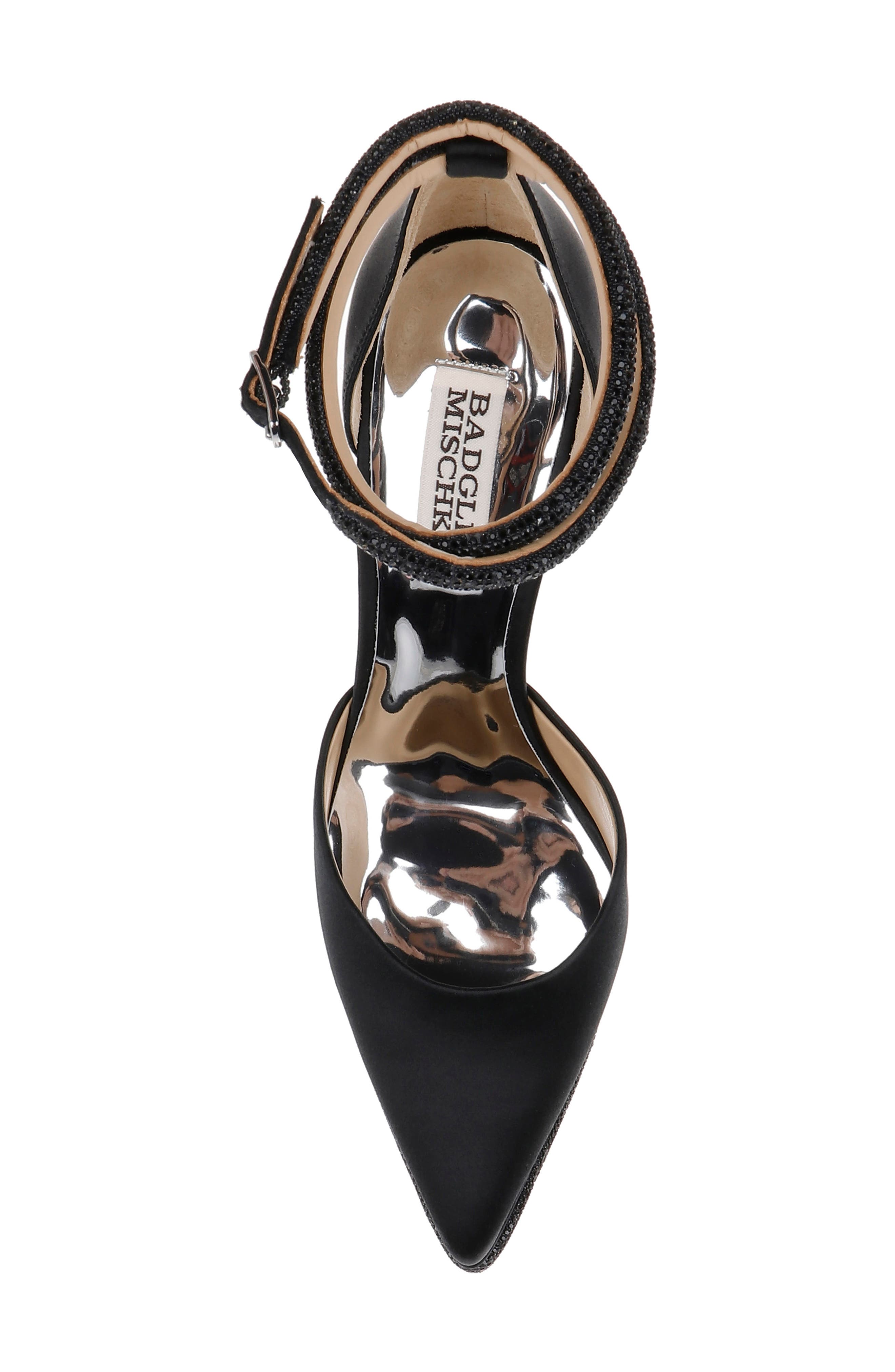 Badgley Mischka Collection Eliana Ankle Strap Platform Pointed Toe Pump, Alternate, color, Black