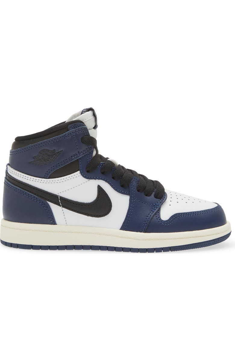 Jordan Kids' Air Jordan 1 Retro High OG Basketball Sneaker, Alternate, color, Navy/ Black/ White/ Sail