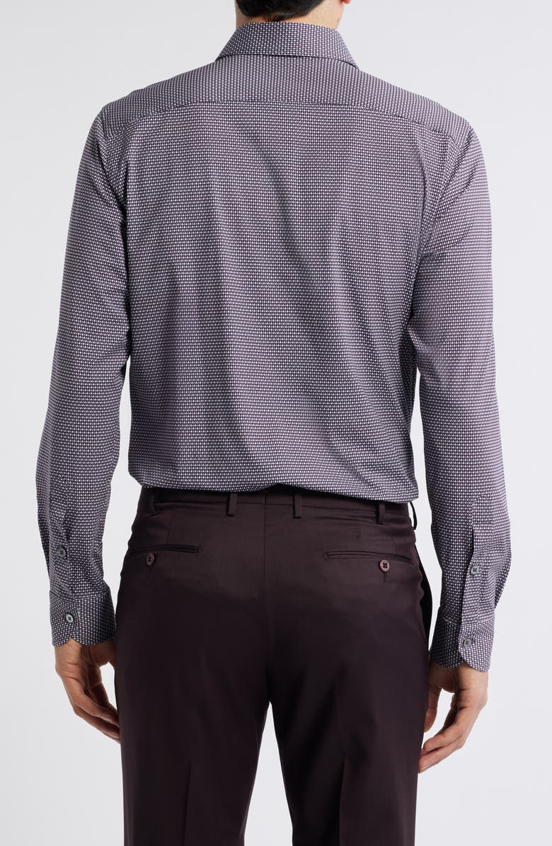 Zanella Abbey Geometric Print Knit Cotton Blend Dress Shirt, Alternate, color, Grey