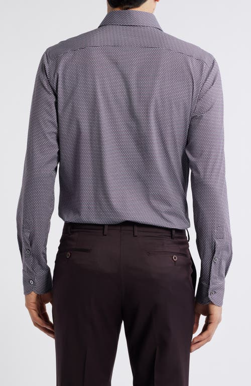Zanella Abbey Geometric Print Knit Cotton Blend Dress Shirt In Grey