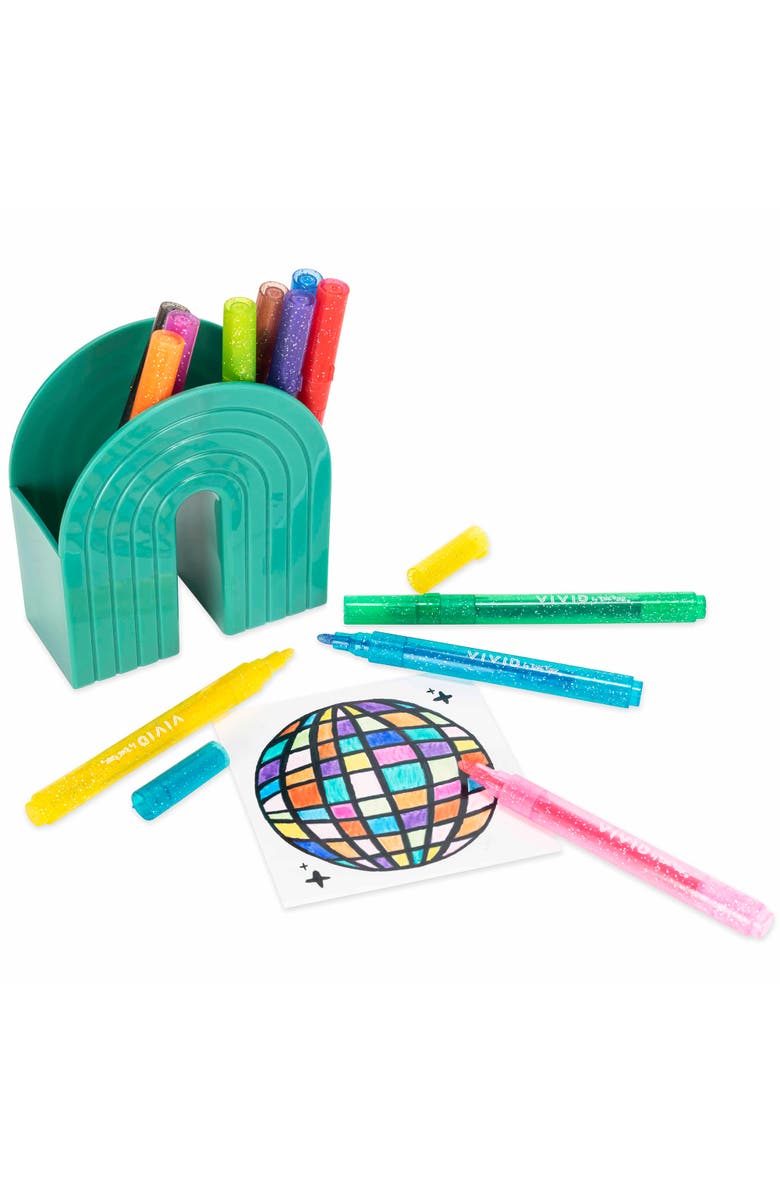 Brea Reese Vivid Glitter Markers 12 Pack, Sparkle & Shine Ink, Alternate, color,