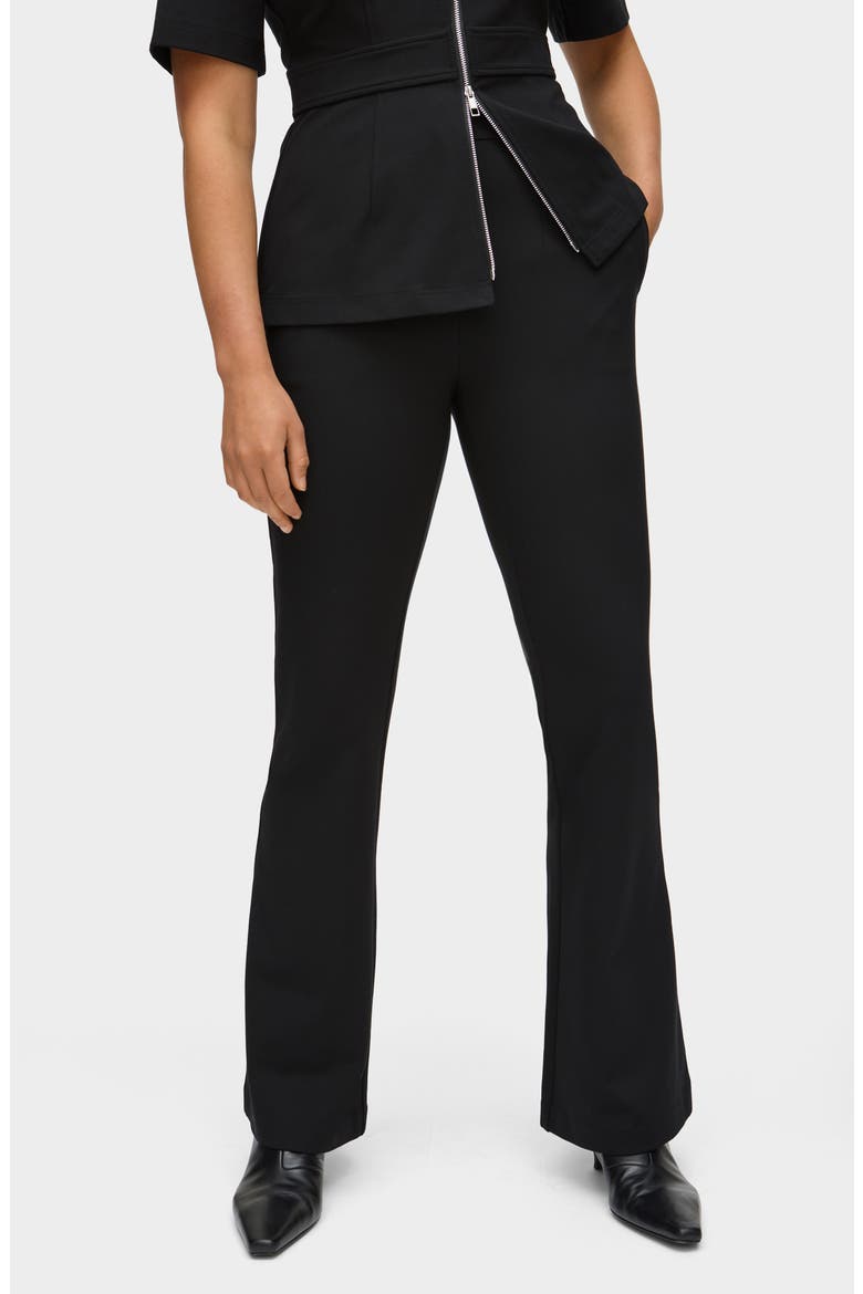 Edie Flare Leg Stretch Ponte Pants, Alternate, color, BLACK