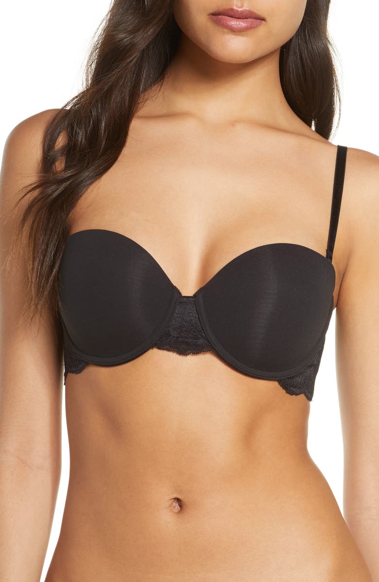 Skarlett Blue Strut Convertible Strapless Underwire Bra, Alternate, color, Black