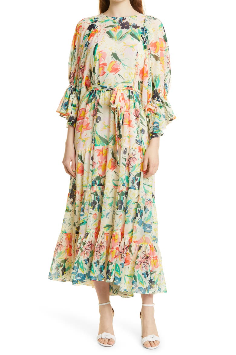 Kyrie Long Sleeve Floral Maxi Dress, Main, color, MULTI