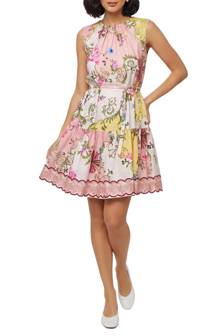 Nawari Sleeveless Dress, Main, color, WHITE FLORAL