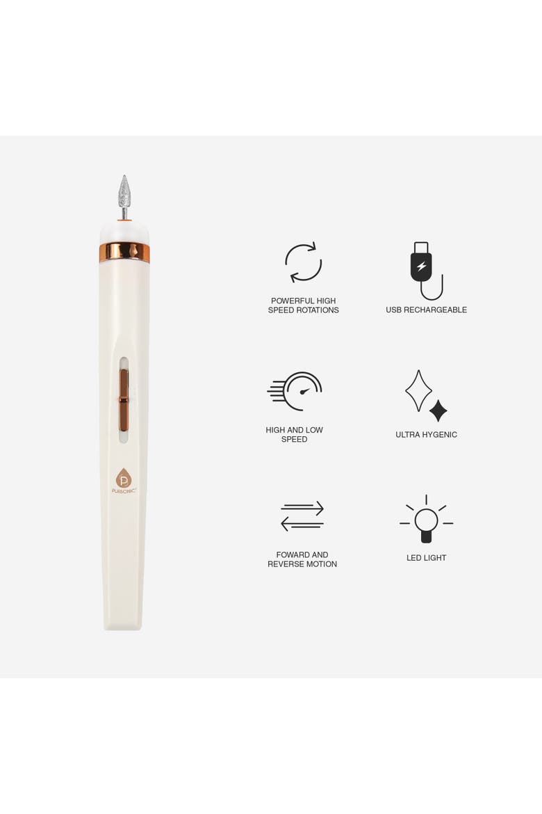 Professional Manicure & Pedicure Kit - High-Speed Nail Drill with LED Light & Precision Nail Care Heads, Alternate, color, White