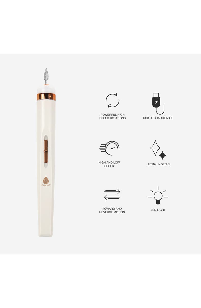 PURSONIC Professional Manicure & Pedicure Kit - High-Speed Nail Drill with LED Light & Precision Nail Care Heads, Alternate, color, White