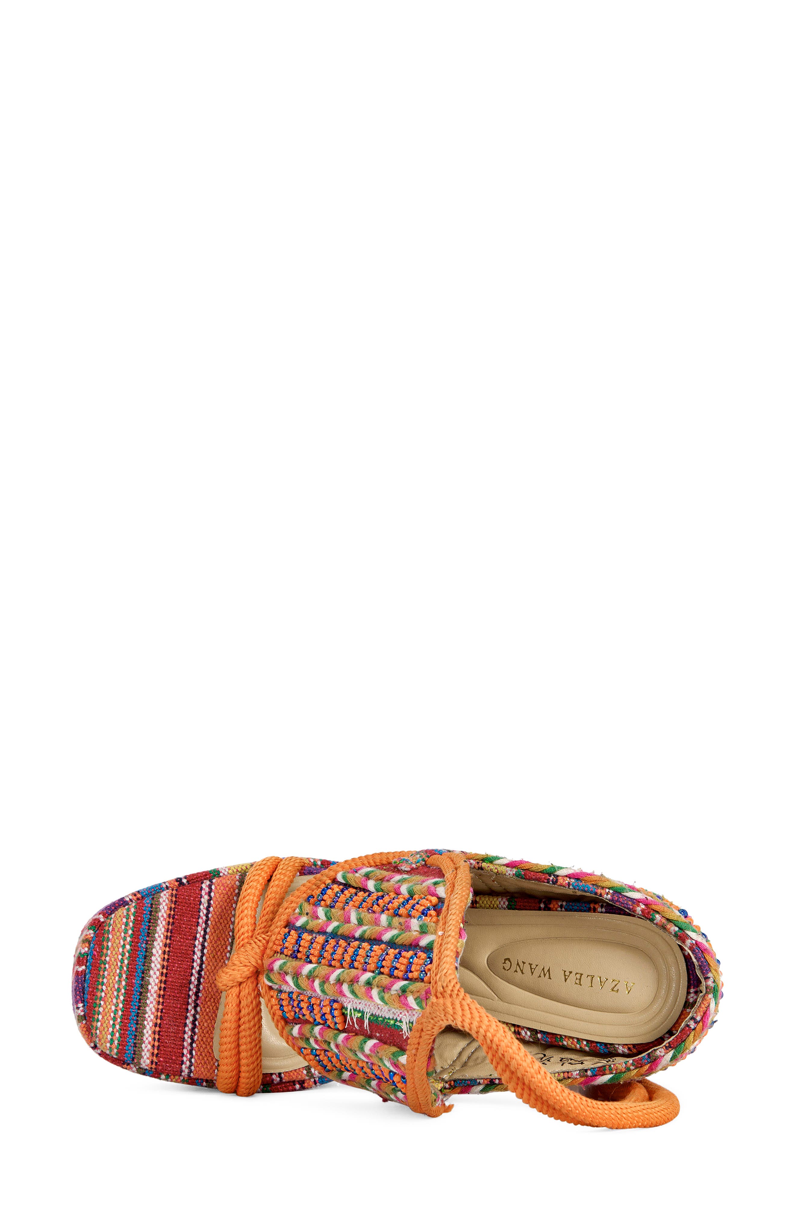 AZALEA WANG Kalina Platform Ankle Tie Sandal, Alternate, color, Multi